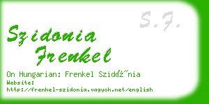 szidonia frenkel business card